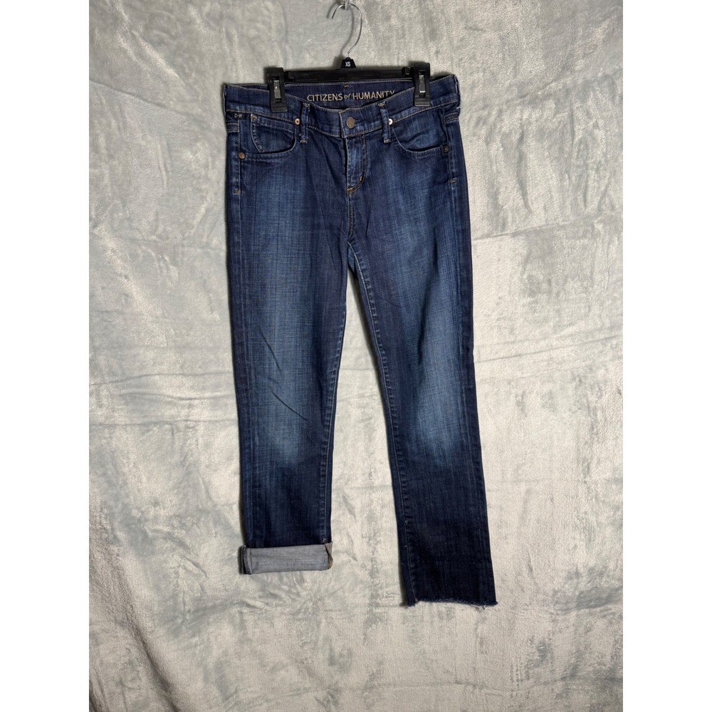 Citizens of Humanity Dani Cropped Straight Leg‎ Jeans Dark Wash Raw hem size 26